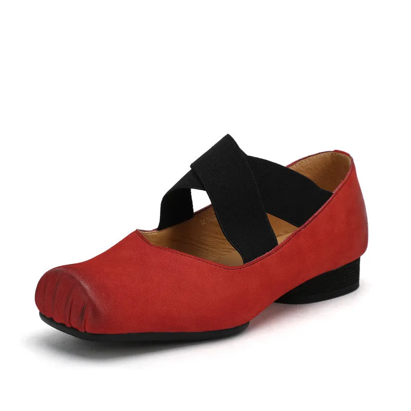 Demi Red Square toe Ballet Flats