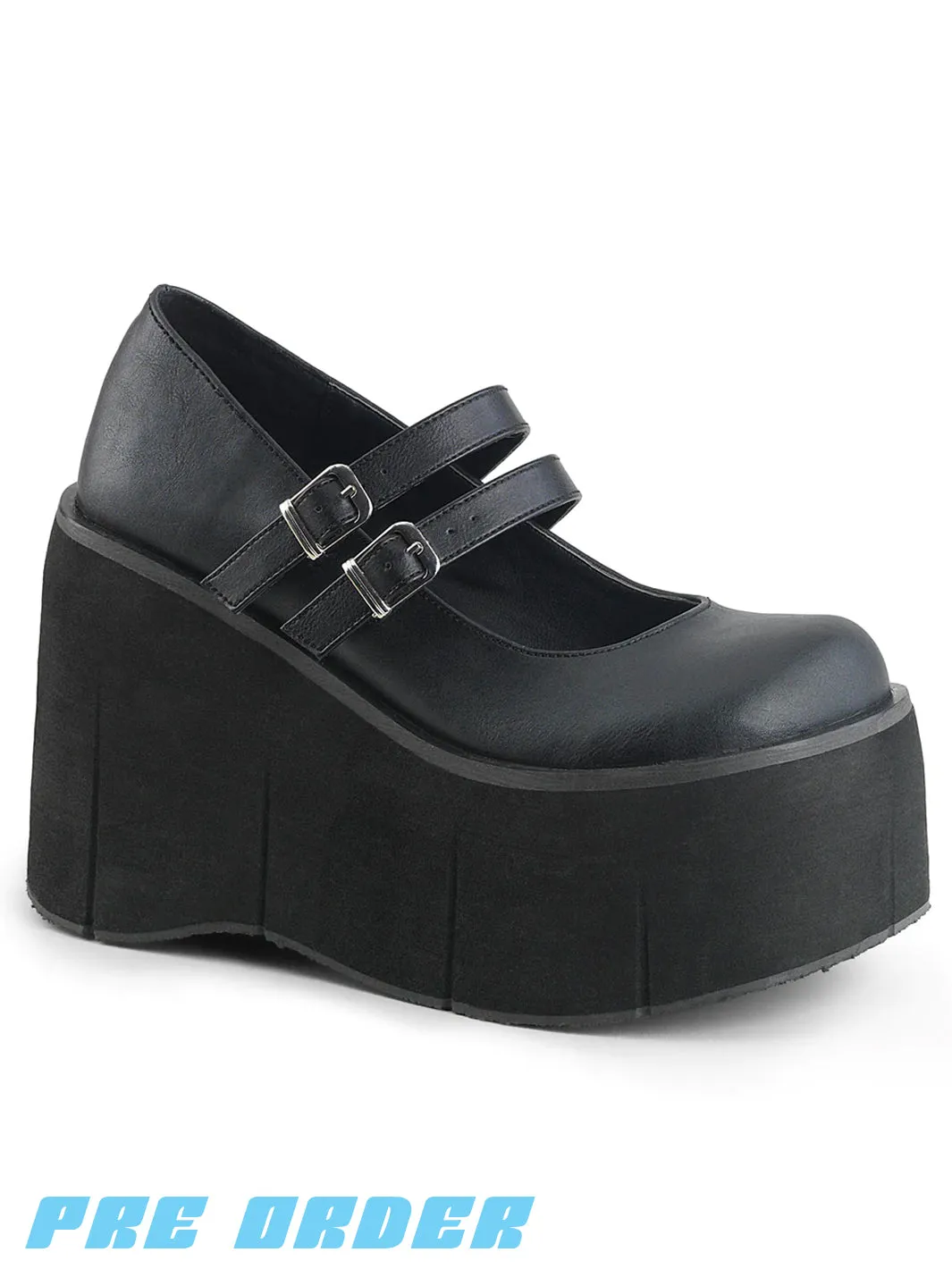 DEMONIA KERA-08 PLATFORM MARYJANES - BLACK VEGAN LEATHER ✰ PRE ORDER ✰