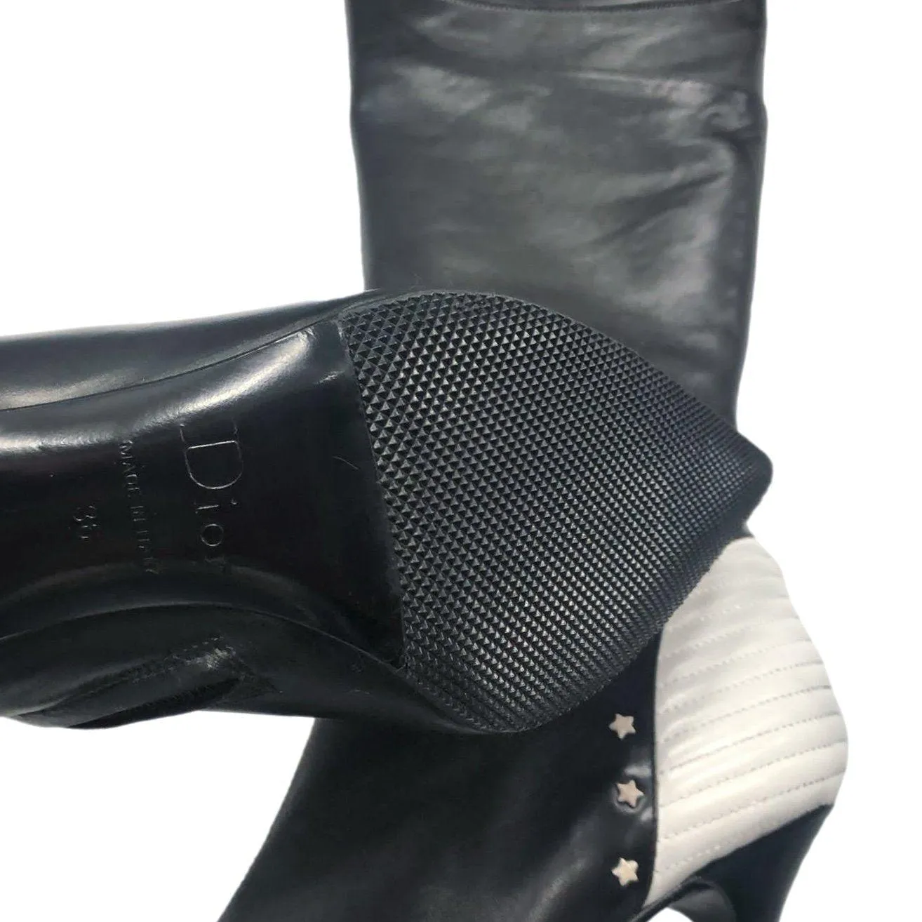 Dior Black Logo Moto Boots