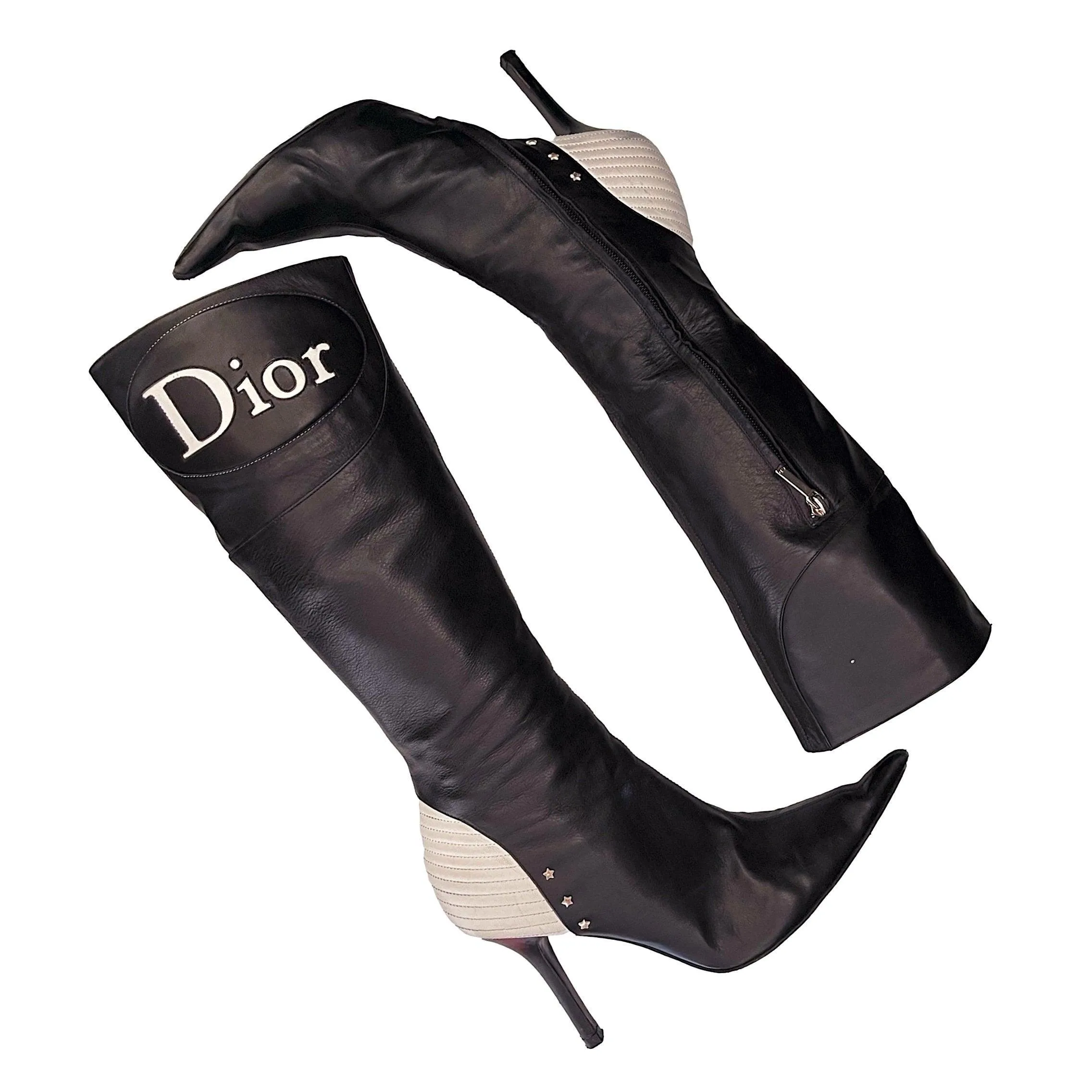 Dior Black Logo Moto Boots
