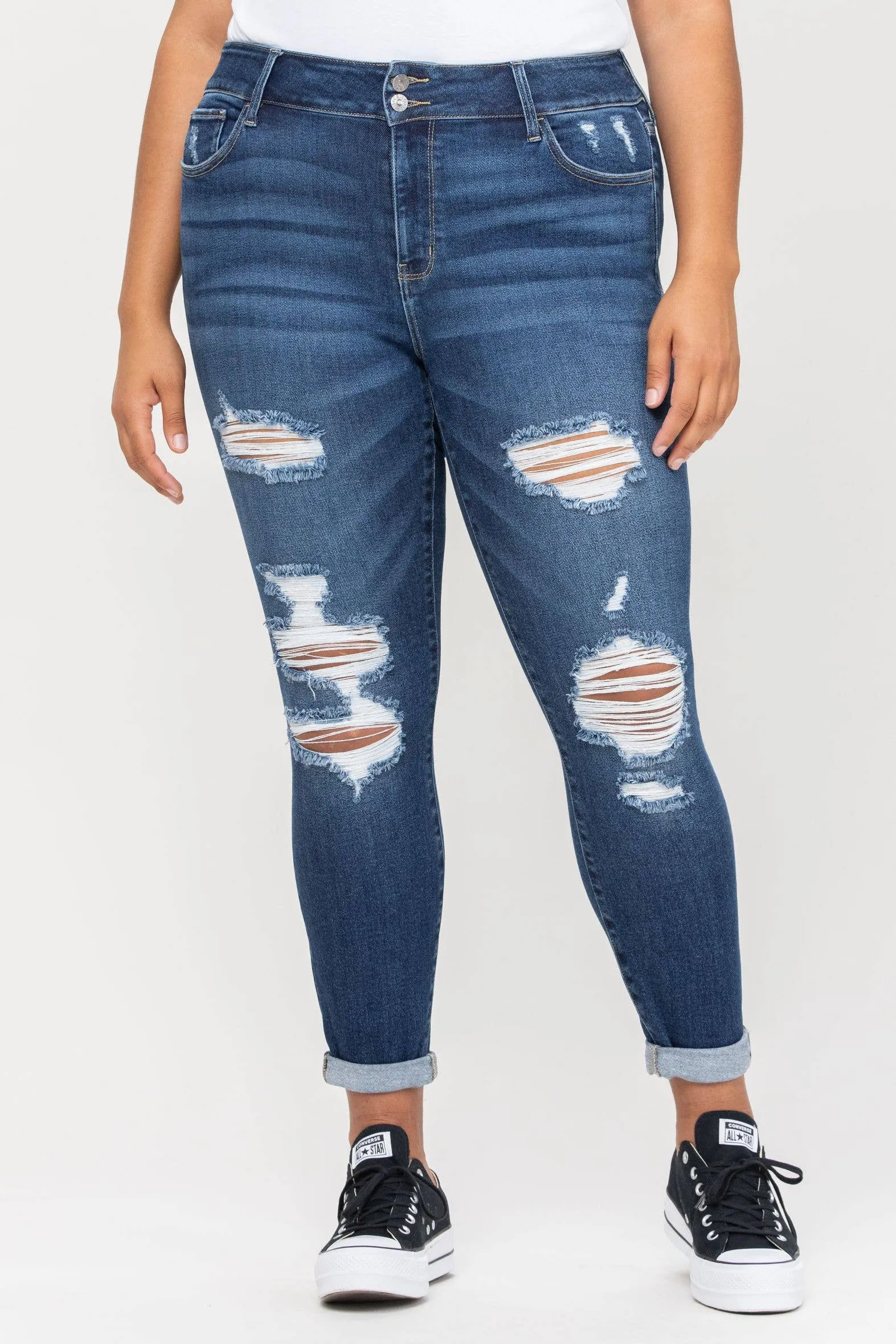 Distressed Crop Denim