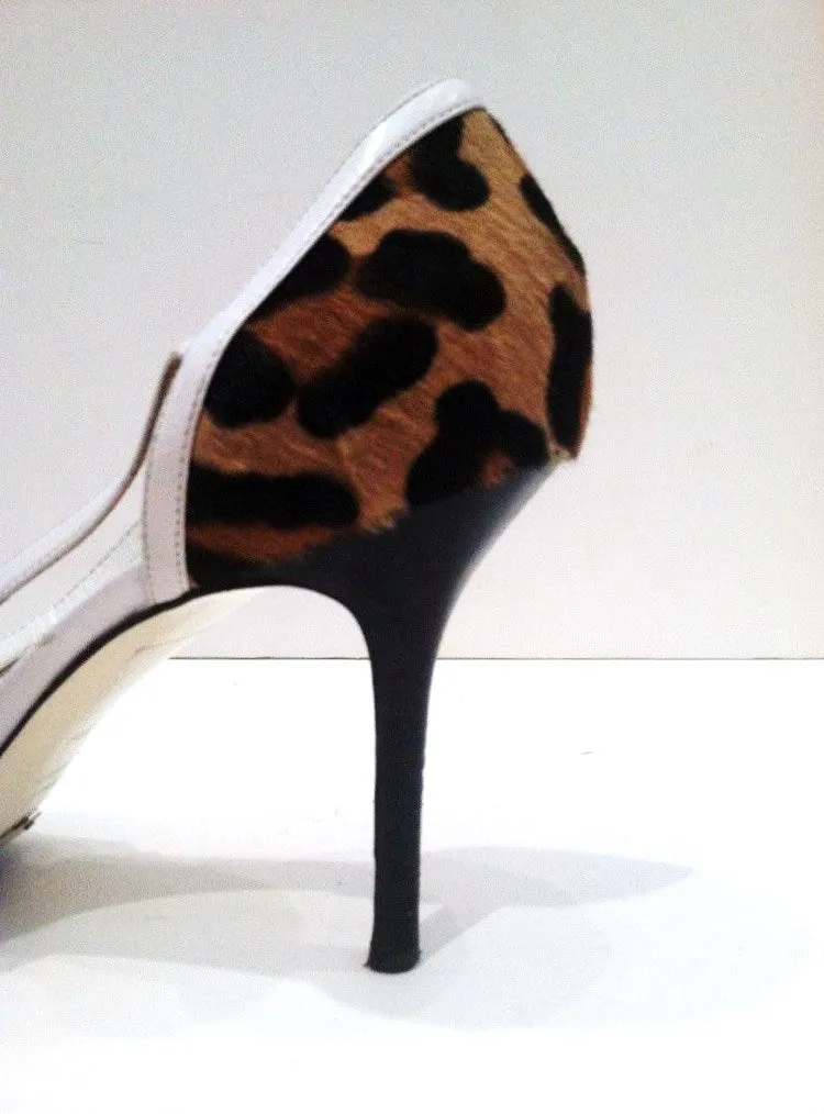 DOLCE & GABBANA Open Toe Leopard Print Heels Size 9