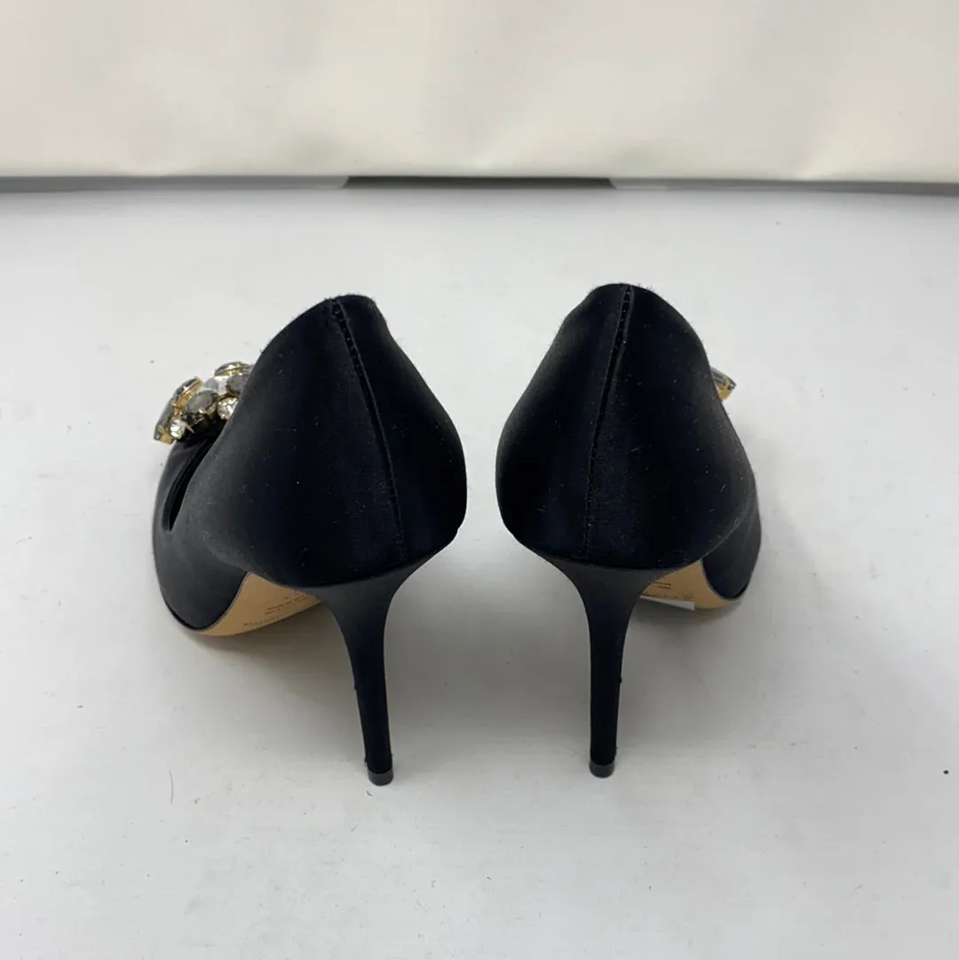 Dolce and Gabbana Black Satin Peep Toe Heel