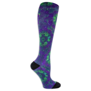 Dr. Scholl's Women's Graduated Compression Tie Dye Print Knee High Socks 1 Pair Pack - Light Compression, Sophisticated Style