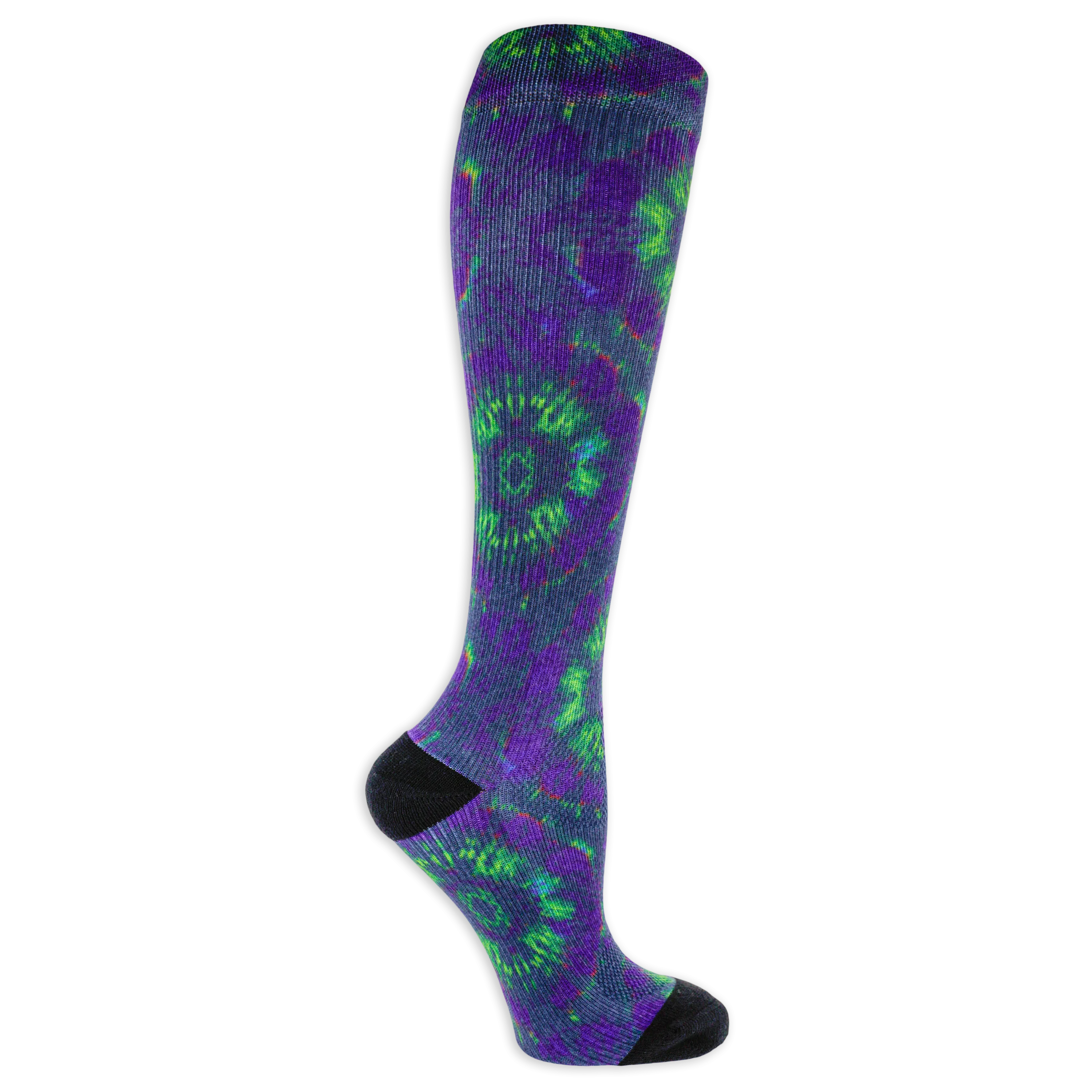 Dr. Scholl's Women's Graduated Compression Tie Dye Print Knee High Socks 1 Pair Pack - Light Compression, Sophisticated Style