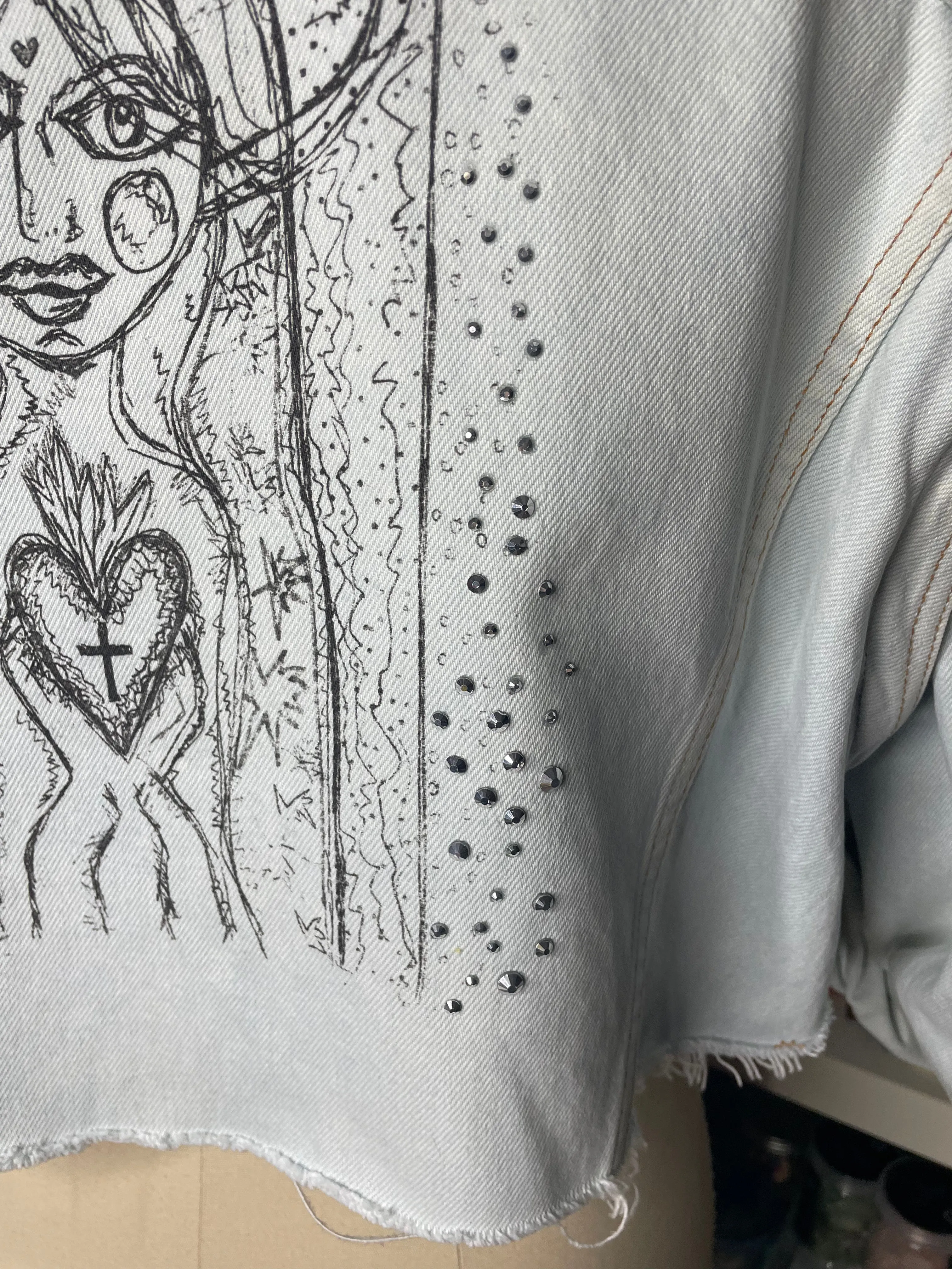 Dreaming Mary blessed torero  Denim Jacket.