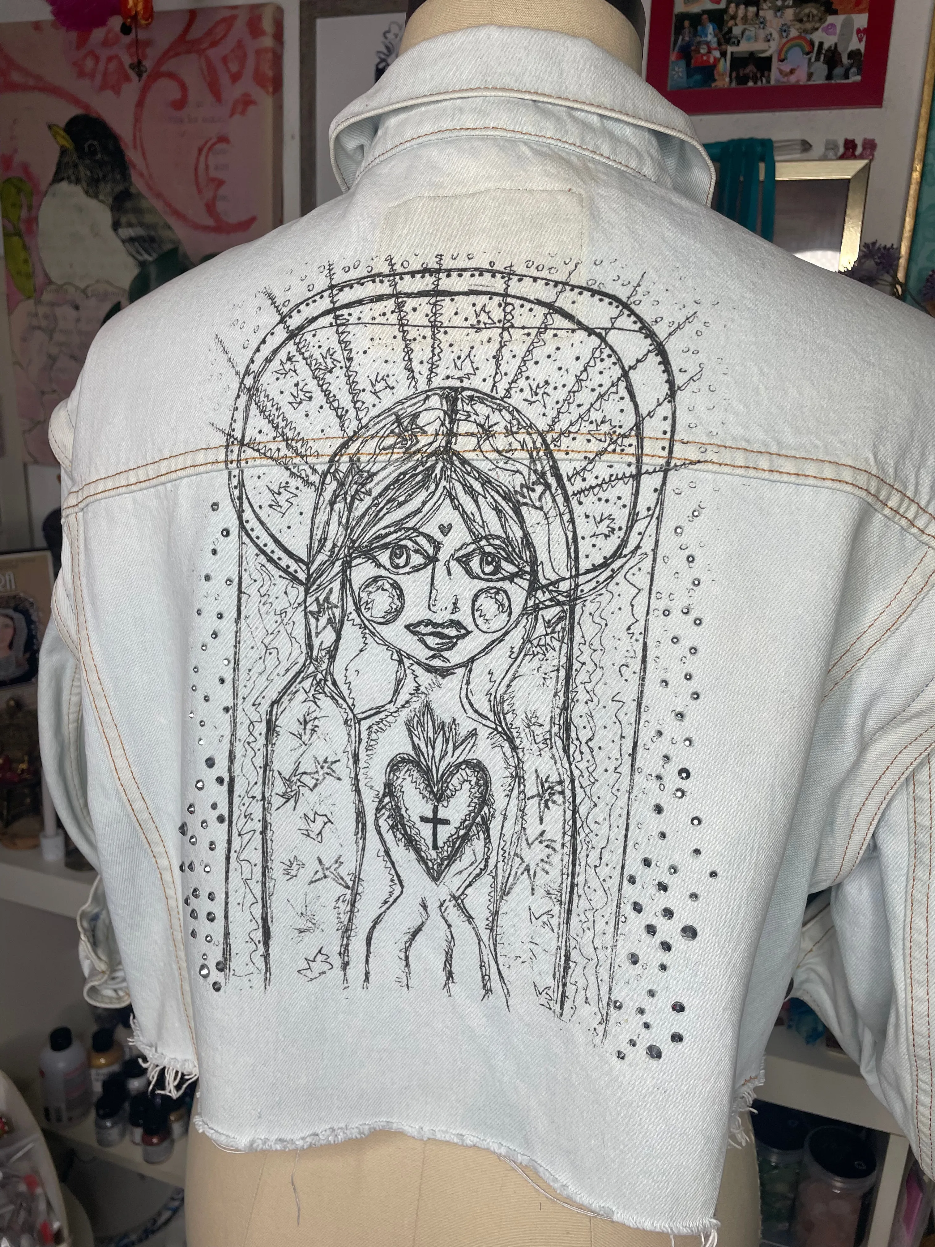 Dreaming Mary blessed torero  Denim Jacket.