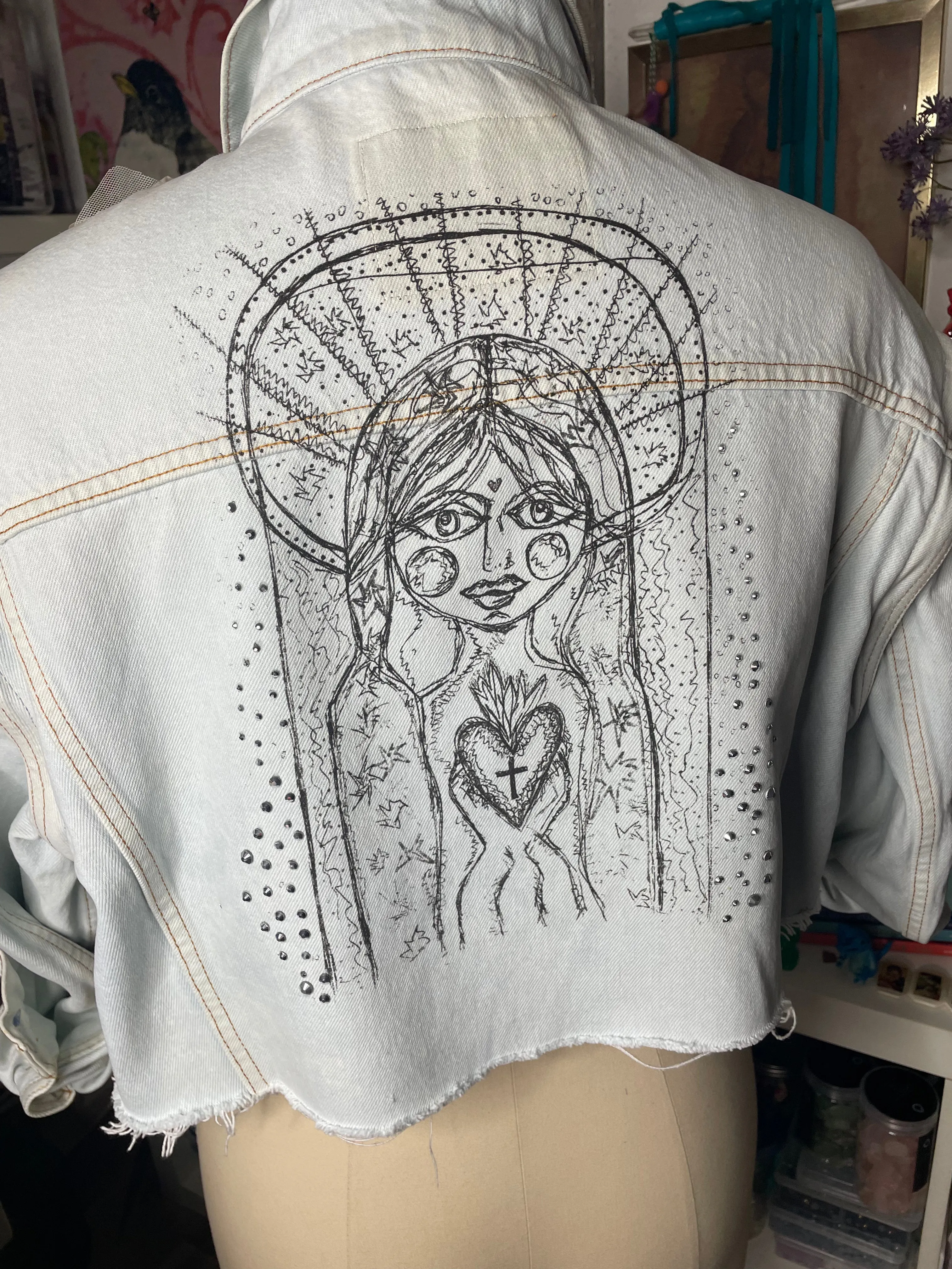 Dreaming Mary blessed torero  Denim Jacket.