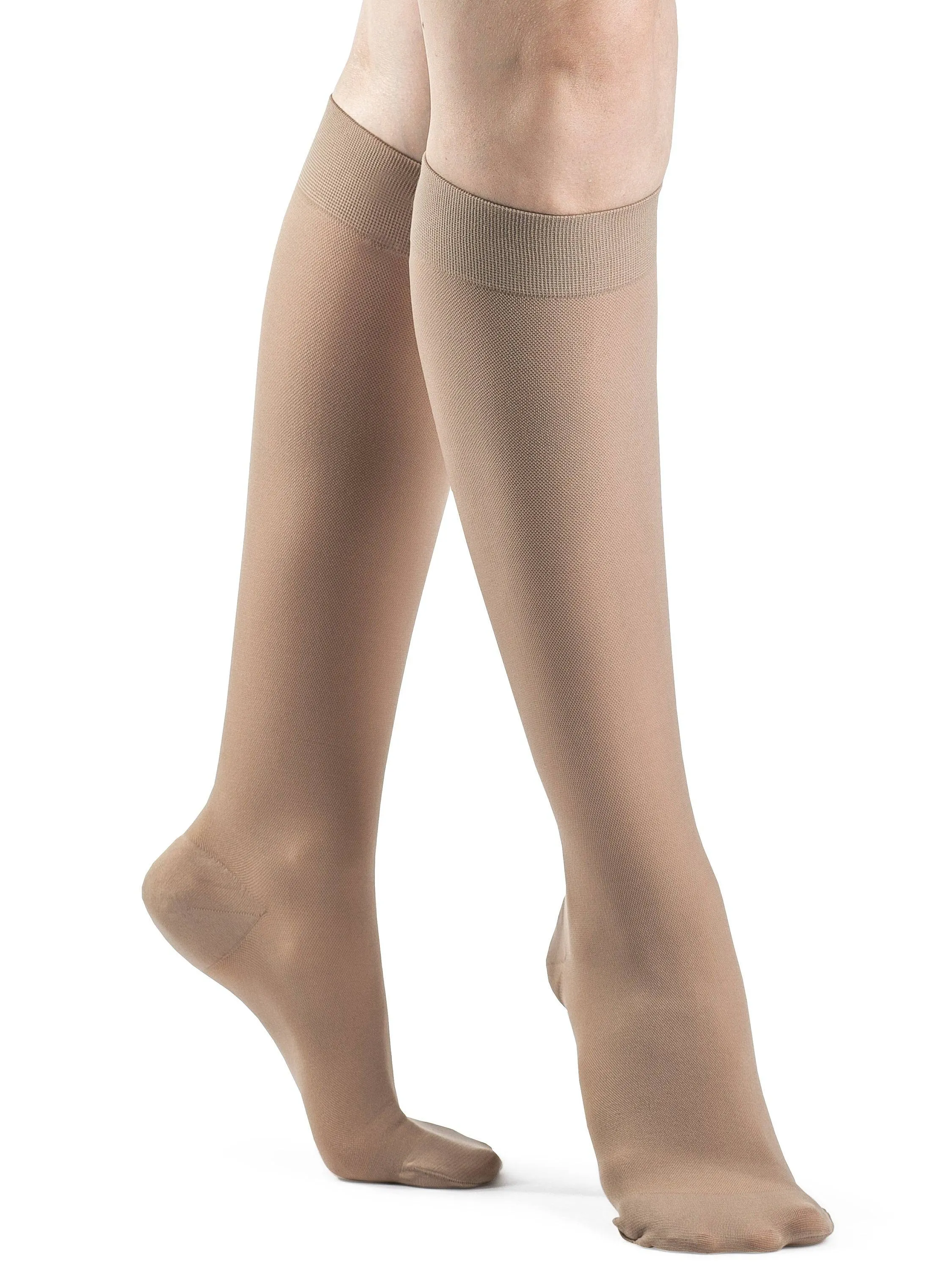 Dynaven Opaque Ribbed Women's Knee High  20-30mmHg-Closed Toe