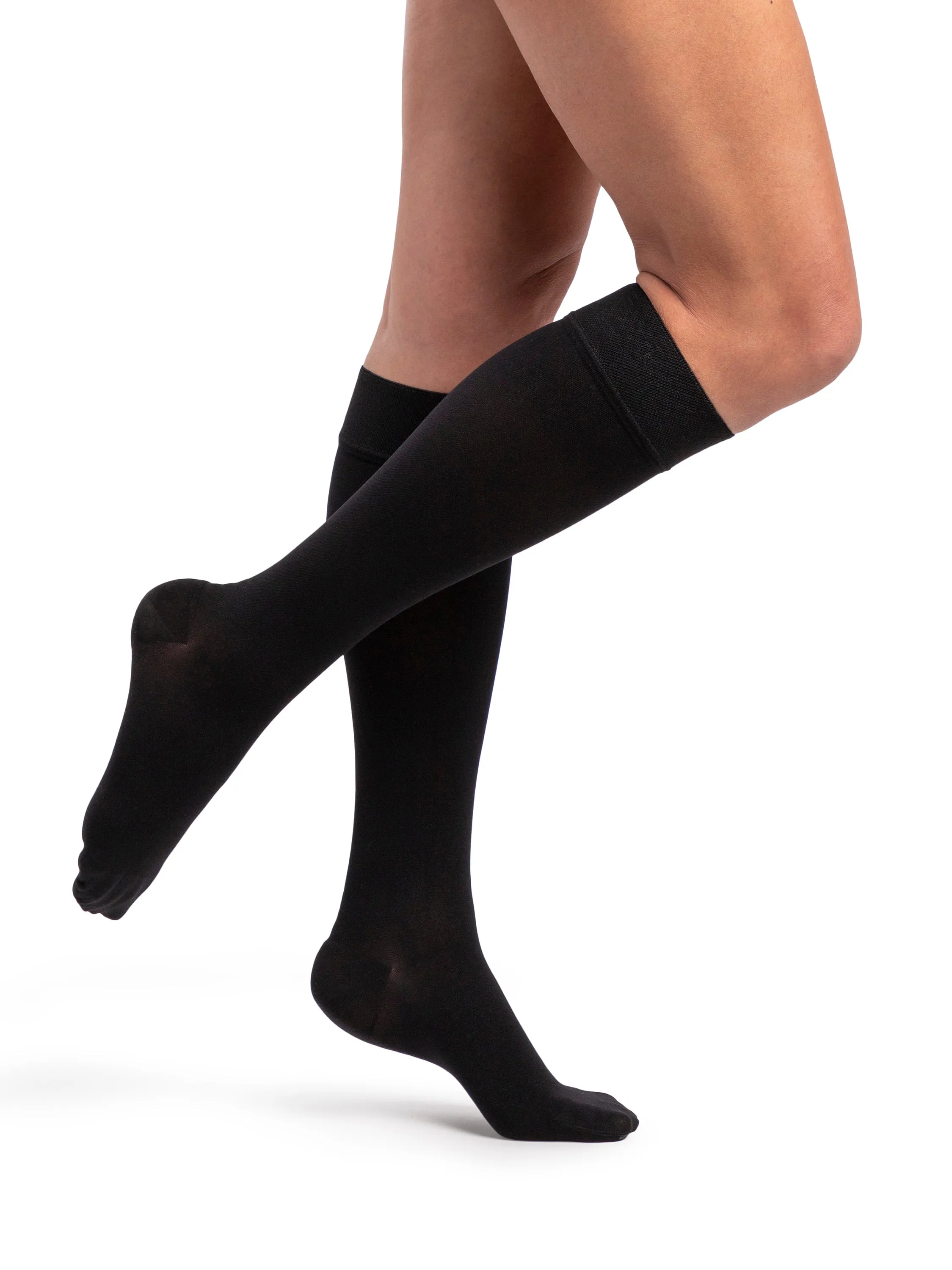 Dynaven Opaque Women's Knee High w/ Silicone 30-40mmHg-Closed Toe