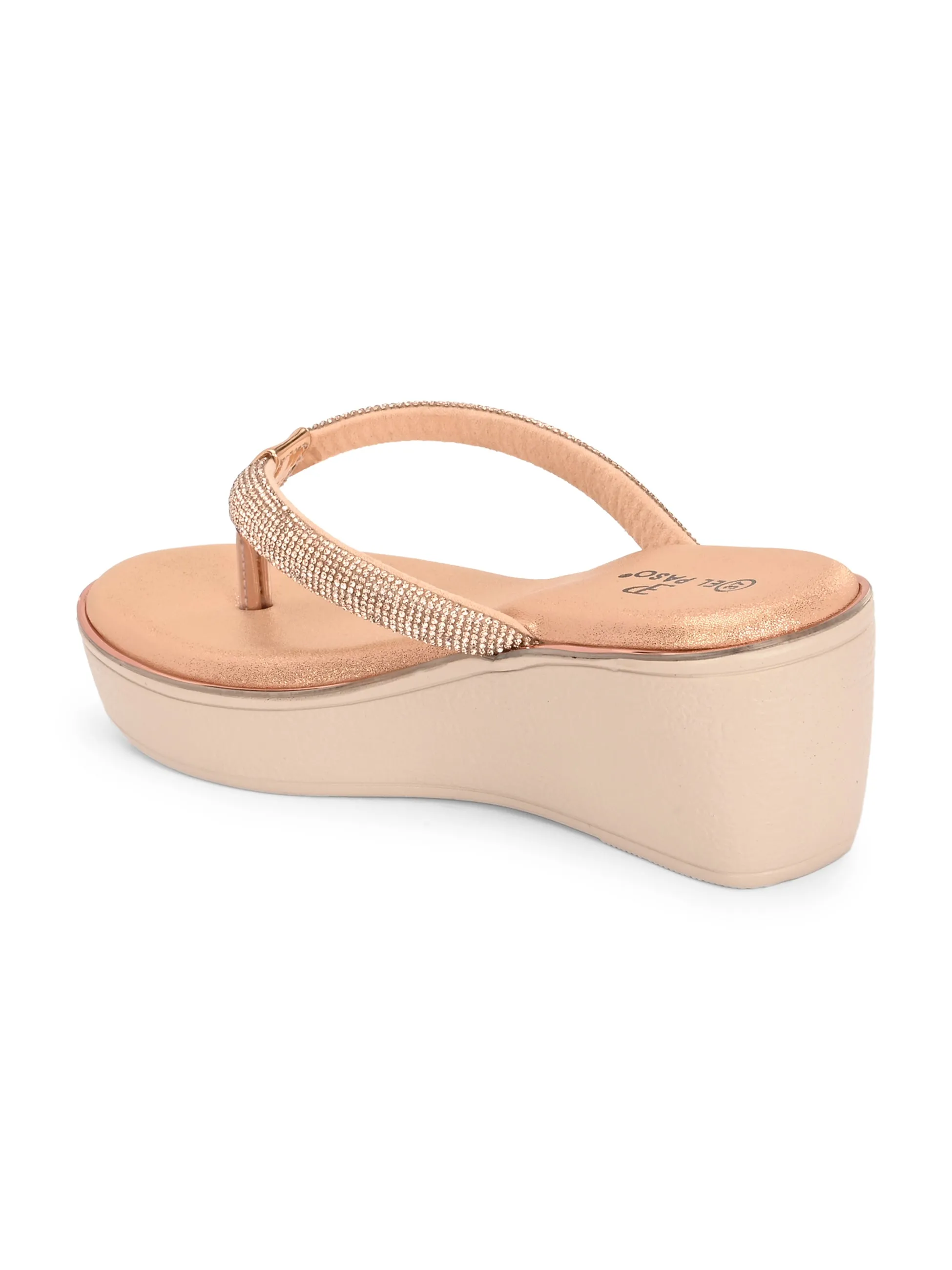 El Paso Women Embellished Wedge Heel Sandals