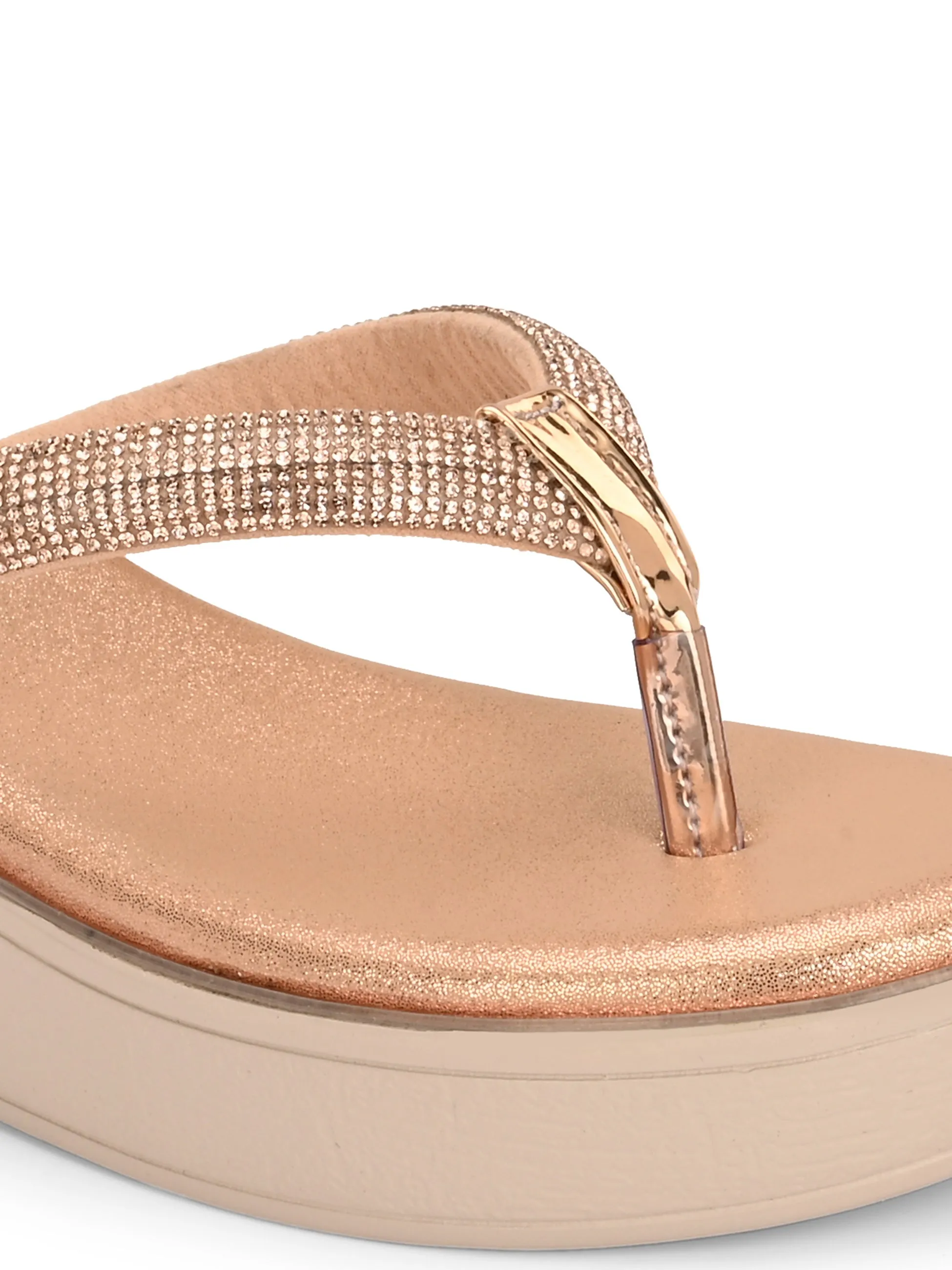 El Paso Women Embellished Wedge Heel Sandals