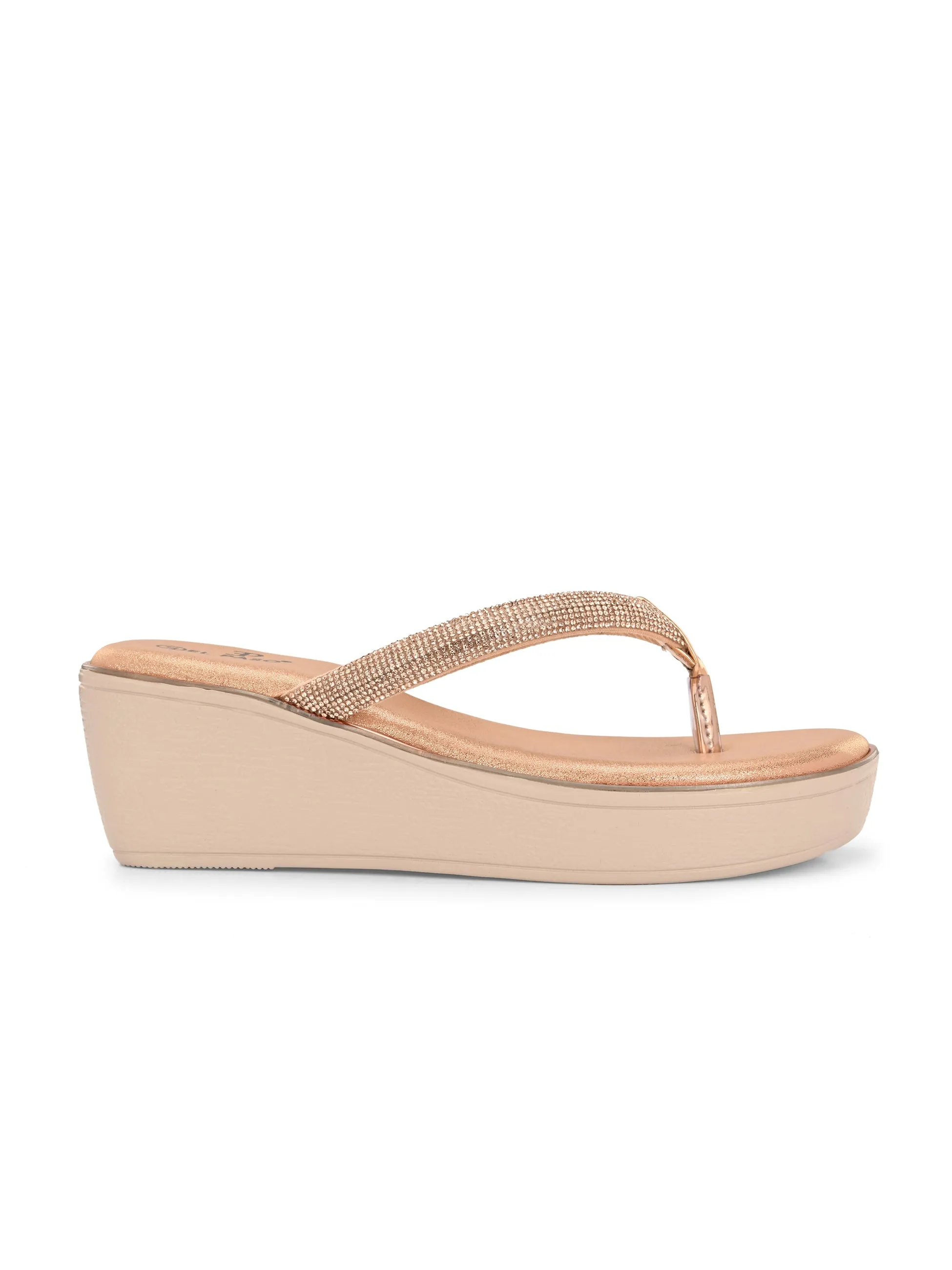 El Paso Women Embellished Wedge Heel Sandals