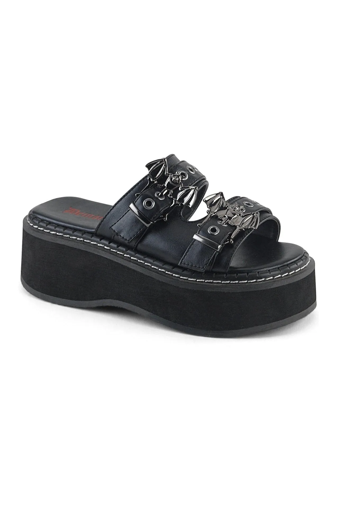 EMILY-100 Black Vegan Leather Slide