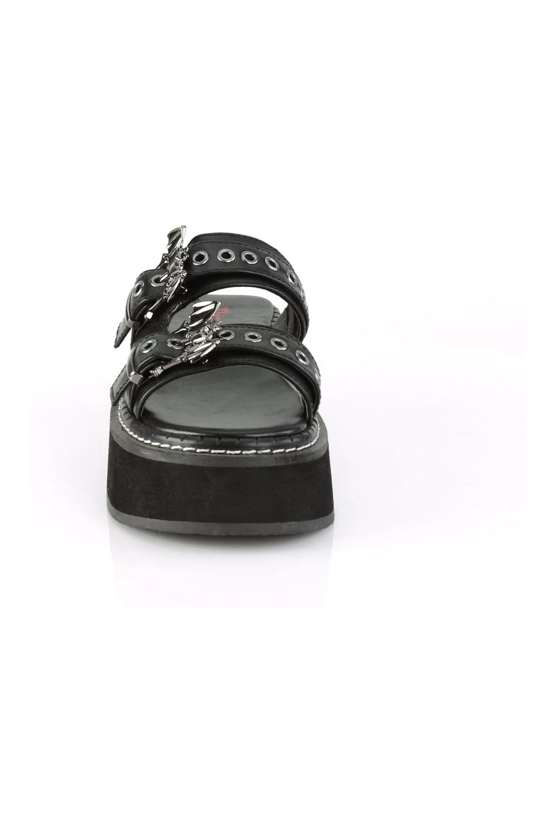 EMILY-100 Black Vegan Leather Slide