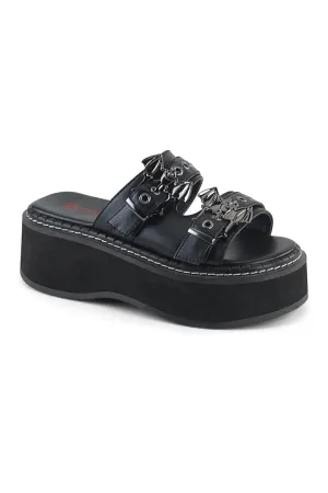 EMILY-100 Black Vegan Leather Slide