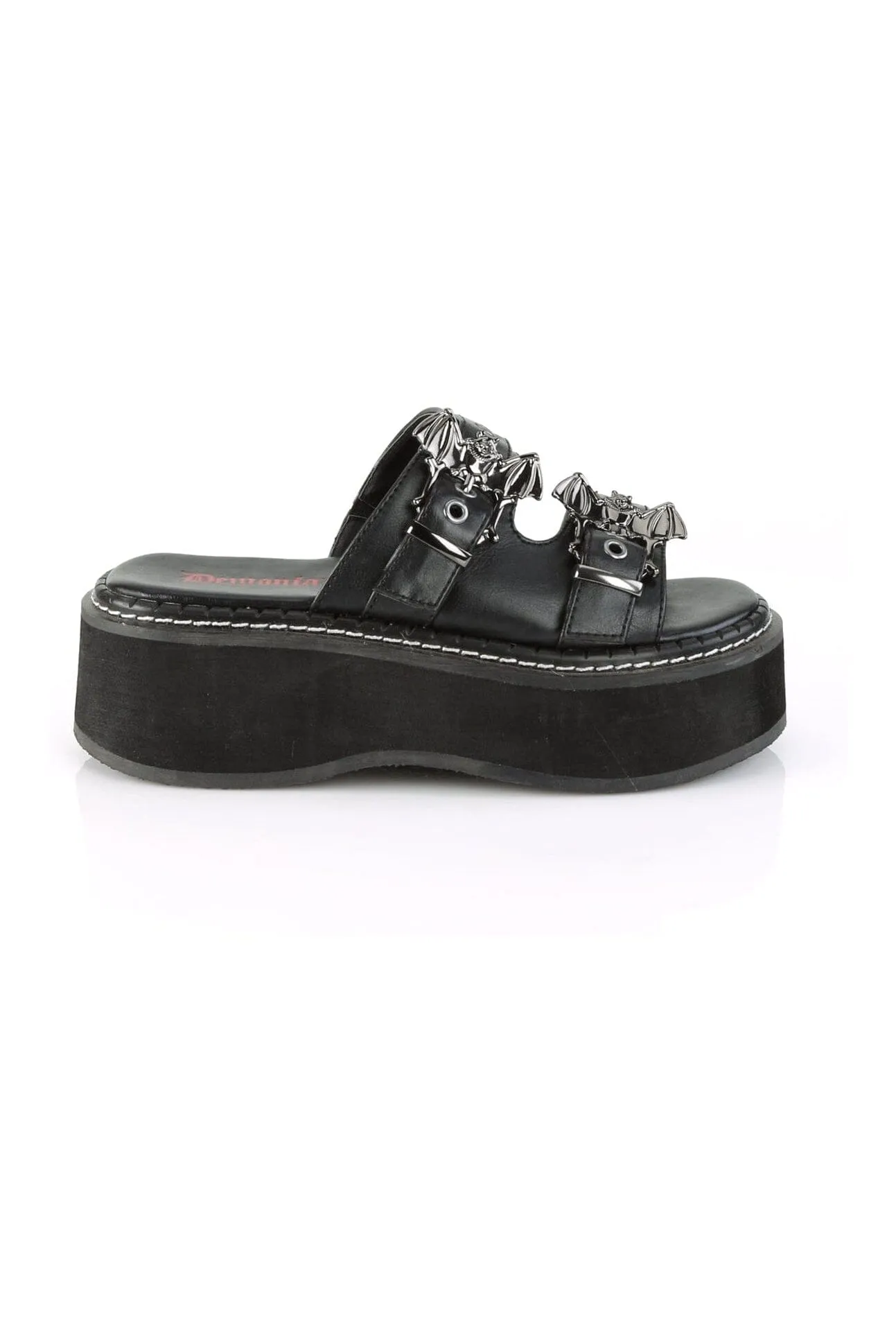 EMILY-100 Black Vegan Leather Slide