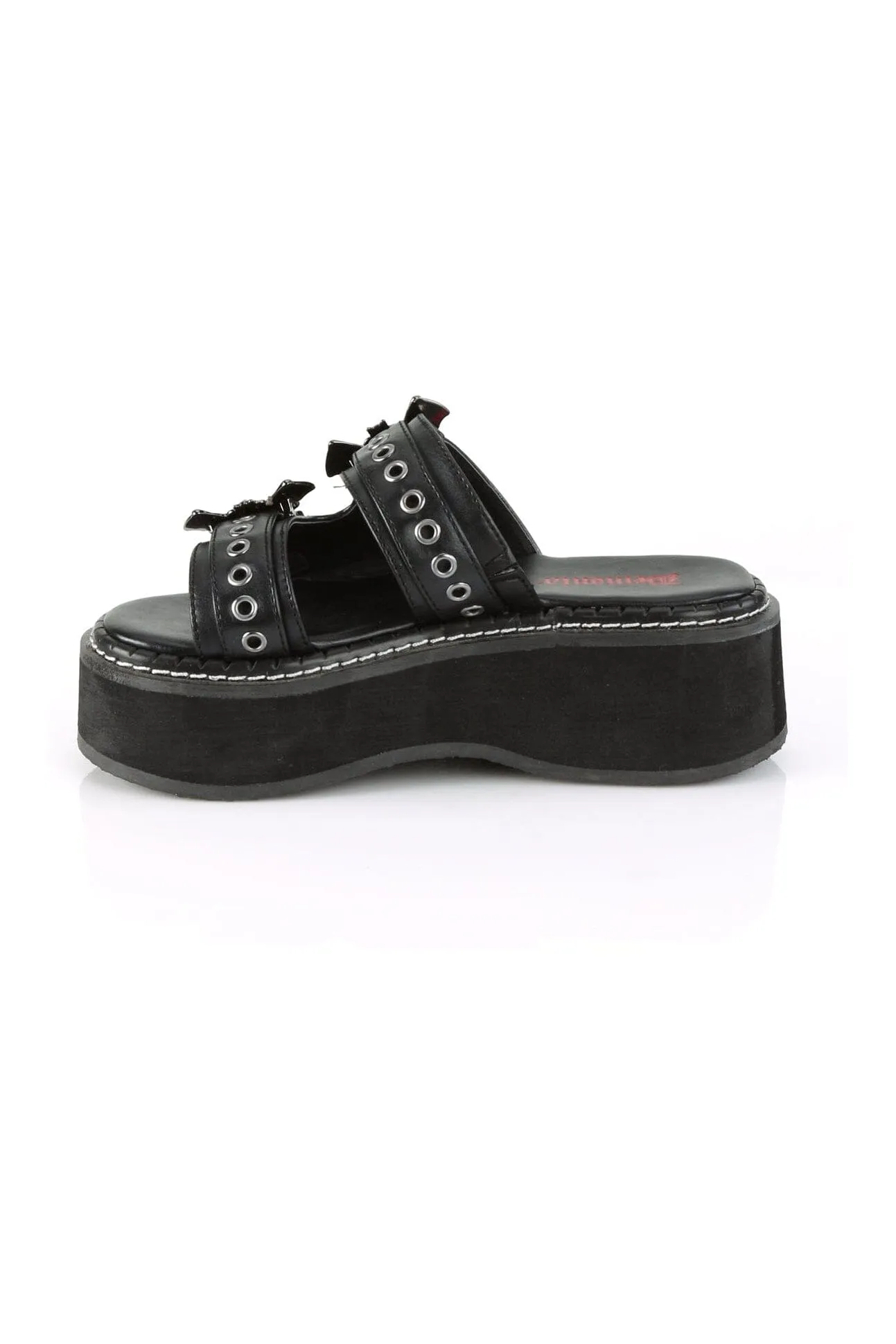 EMILY-100 Black Vegan Leather Slide