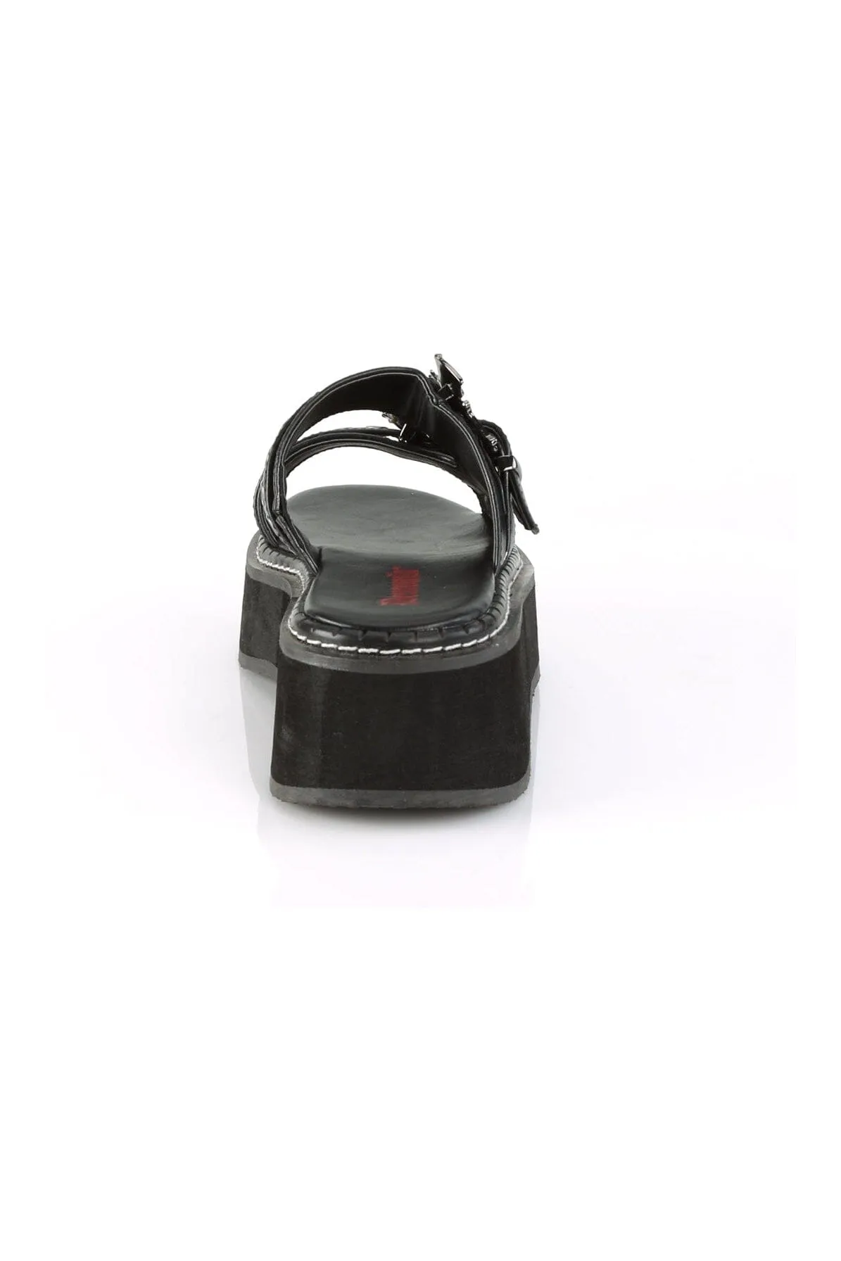 EMILY-100 Black Vegan Leather Slide
