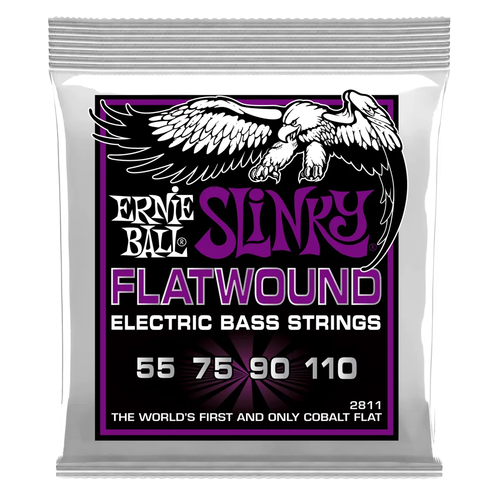 Ernie Ball Power Slinky Flat wound Electric Bass Strings 55-110 Gauge