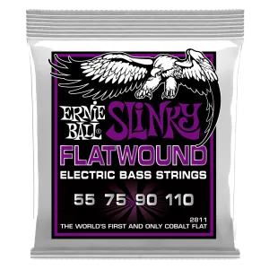 Ernie Ball Power Slinky Flat wound Electric Bass Strings 55-110 Gauge