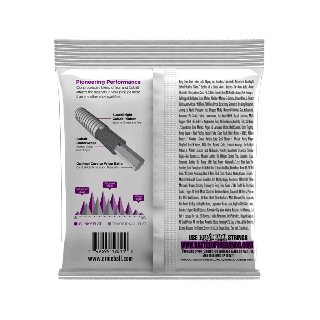 Ernie Ball Power Slinky Flatwound Electric Bass Strings, 55-110