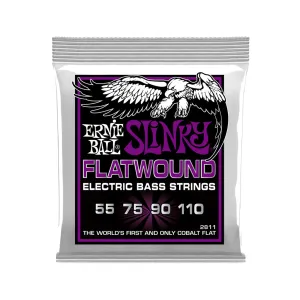 Ernie Ball Power Slinky Flatwound Electric Bass Strings, 55-110