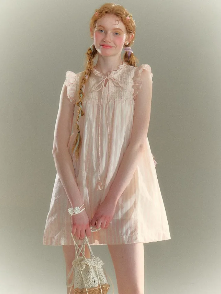 Fairy Lace Smocked Mini Dress