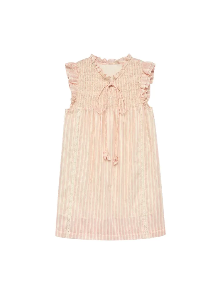 Fairy Lace Smocked Mini Dress
