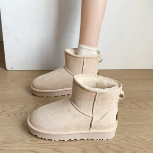 Faux Fur Round Toe Platform Boots