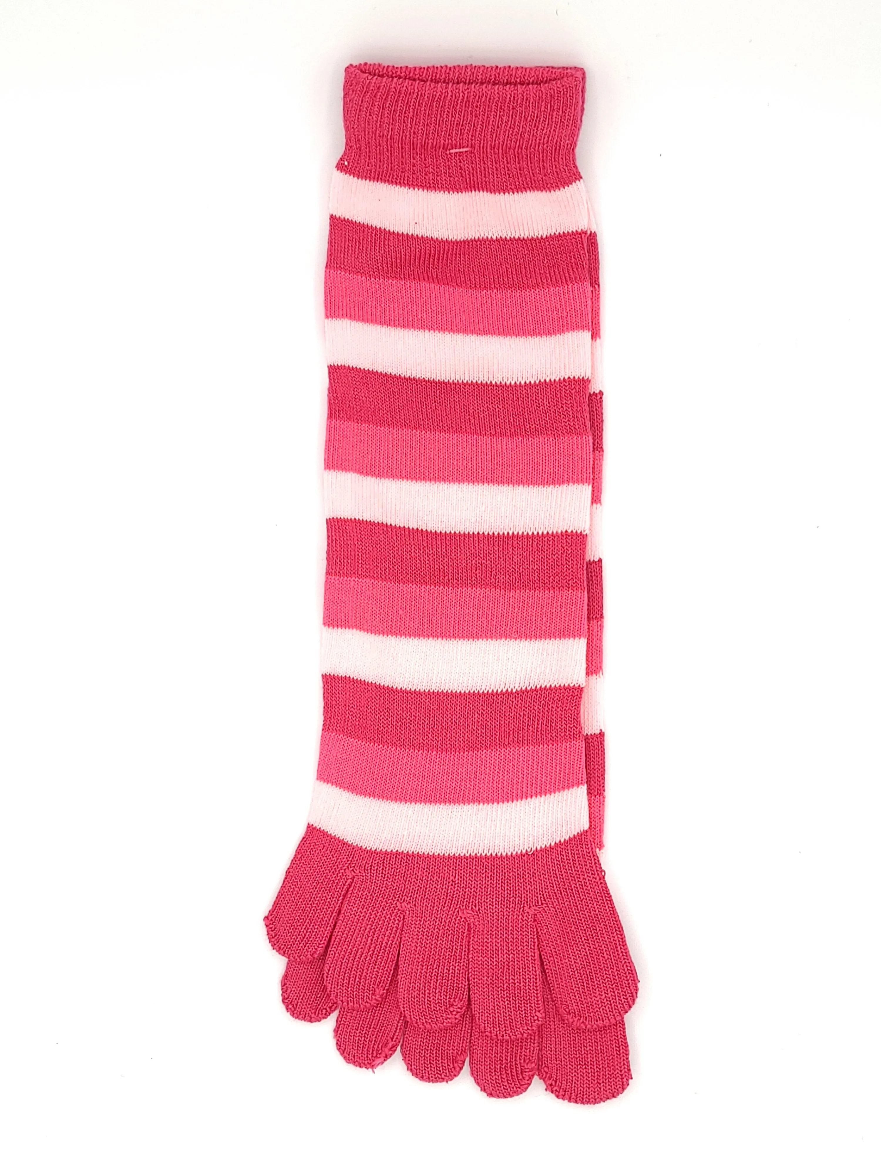 Feminine Multi Pink Stripe Toe Socks for Everyday Style | ToeHugger