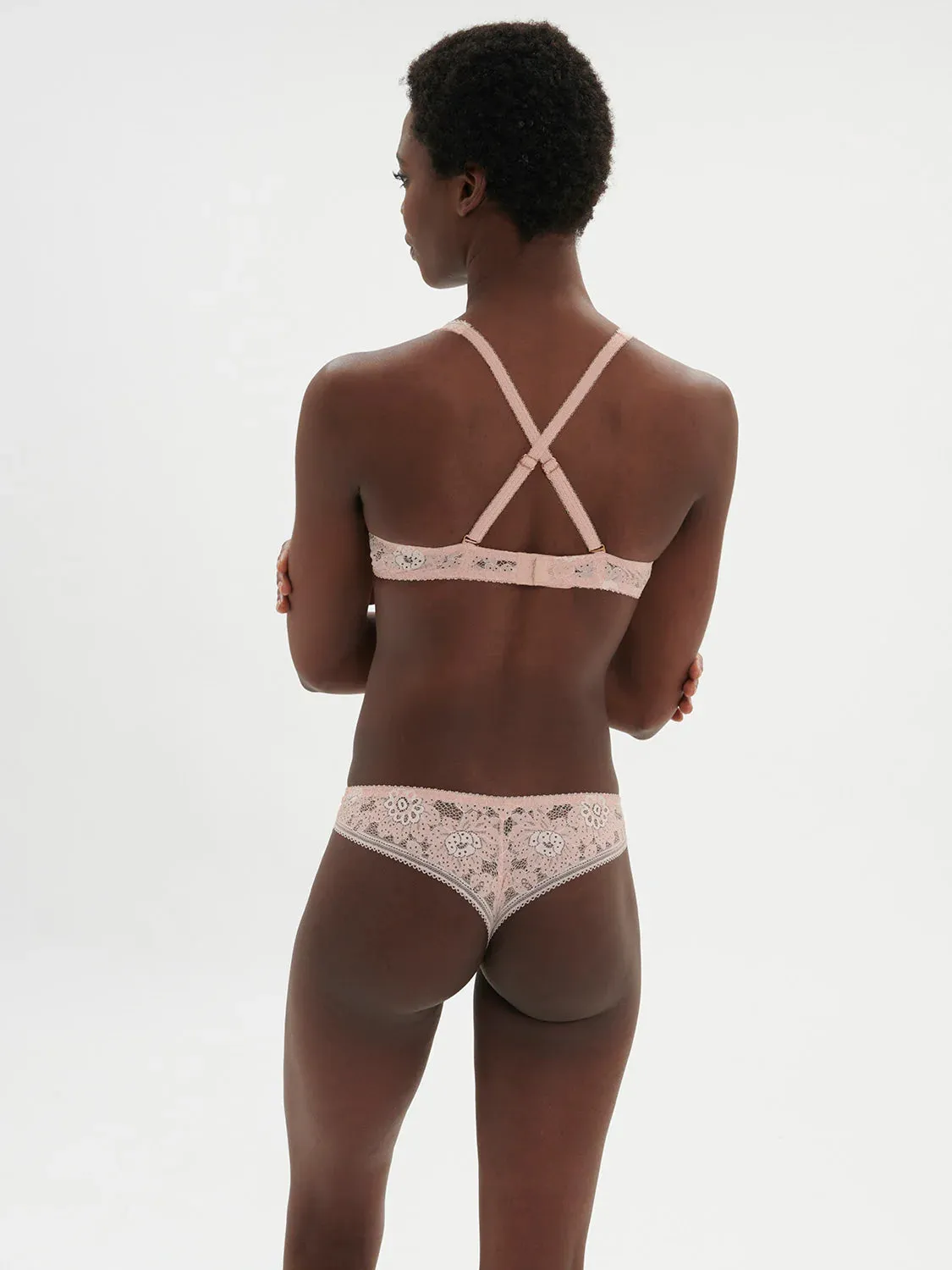 Festive Underwired Triangle Bra In Ballet Pink - Simone Perele