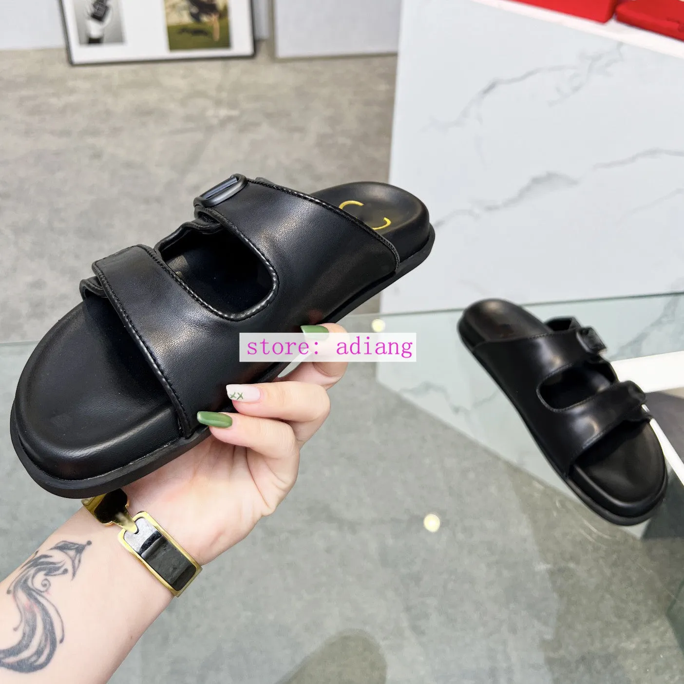 fit well leather flats slippers classic shoes fashion women 35-41 high quality 2023 summer