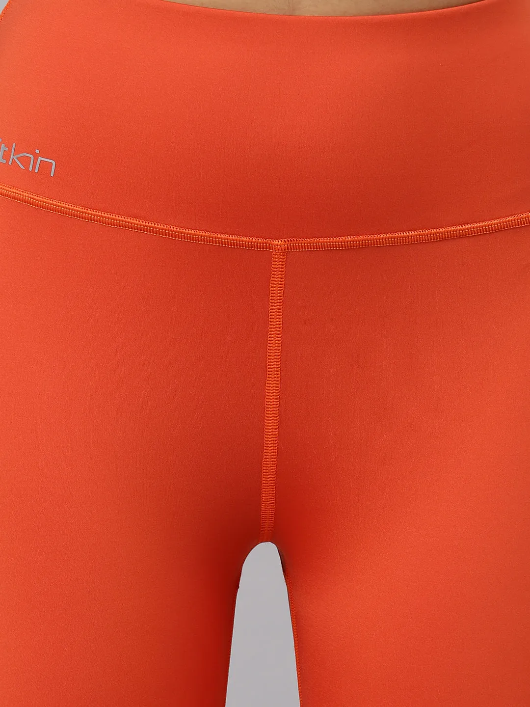 Fitkin Women's Rust High Waist Basic Core Tights