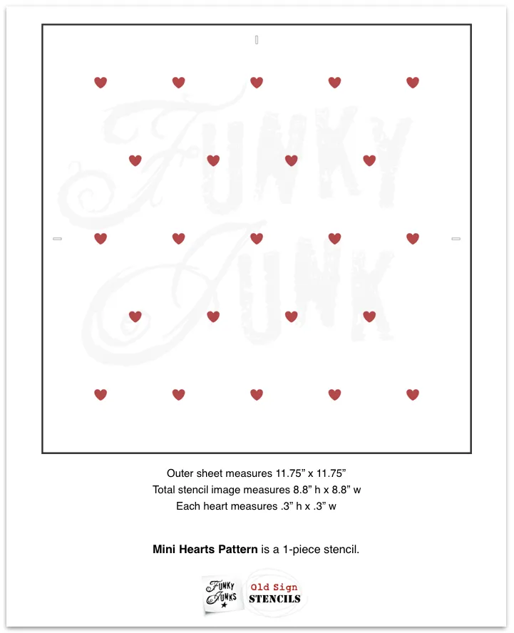 FJ077 Funky Junk's Mini Hearts Pattern