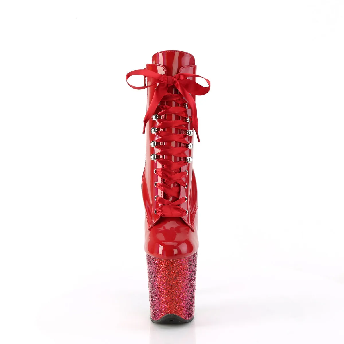 FLAMINGO-1020HG  Red Holo Patent/Rainbow Glitter