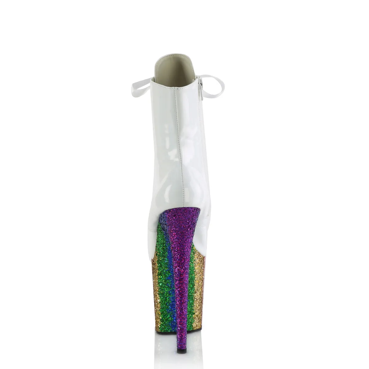 FLAMINGO-1020HG  White Holo Patent/Rainbow Glitter