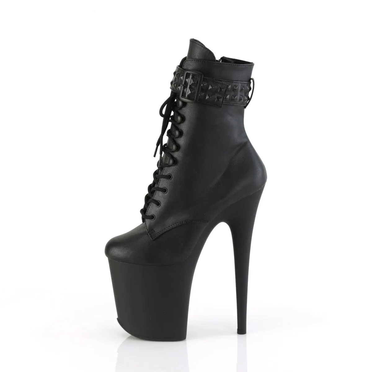 FLAMINGO-1020STR  Black Faux Leather/Black Matte