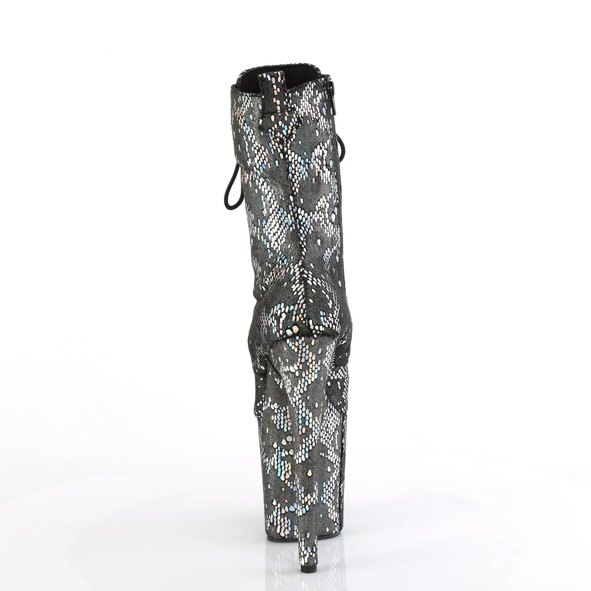 FLAMINGO-1040SPF  Silver Metallic Holo Snake Print Fabric/M