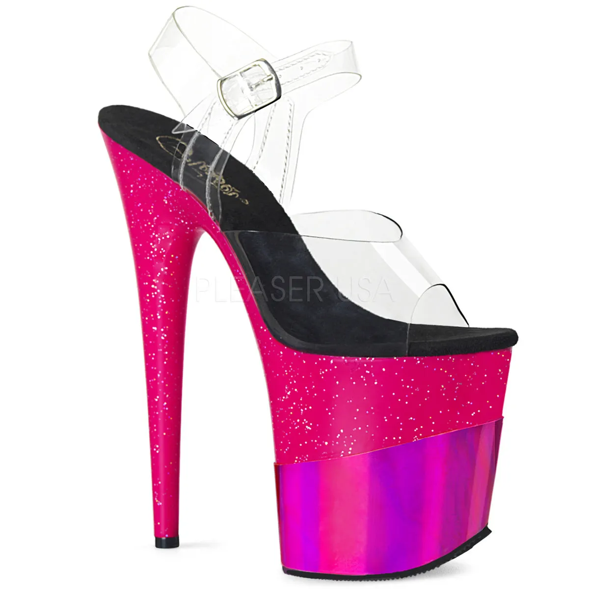 FLAMINGO-808-2HGM  Clear/Fuchsia Glitter-Hologram