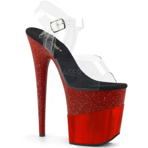 FLAMINGO-808-2HGM  Clear/Red Glitter-Hologram