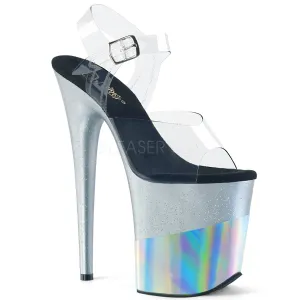 FLAMINGO-808-2HGM  Clear/Silver Glitter-Hologram
