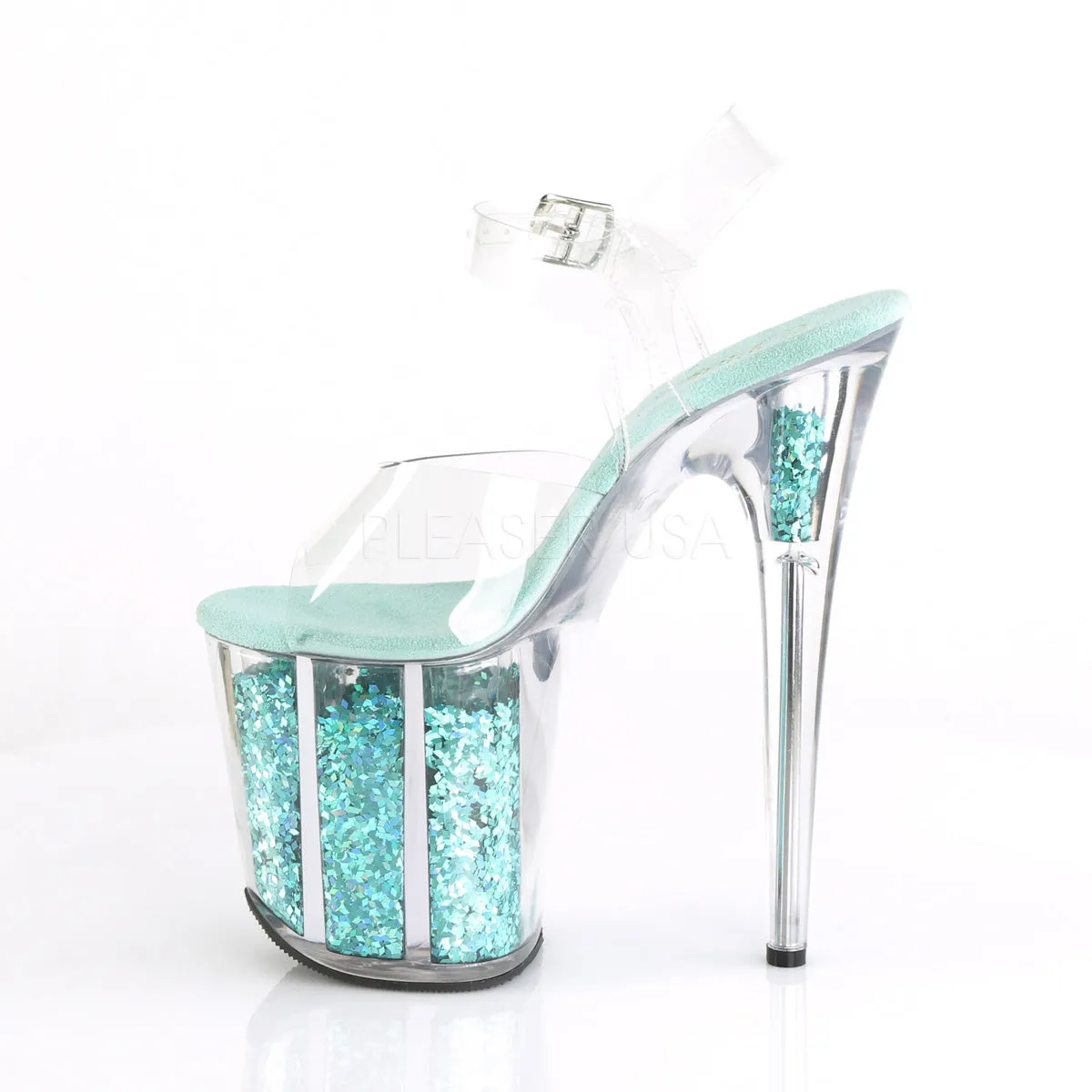 FLAMINGO-808GF  Clear/Turquoise Multi Glitter