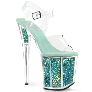 FLAMINGO-808GF  Clear/Turquoise Multi Glitter