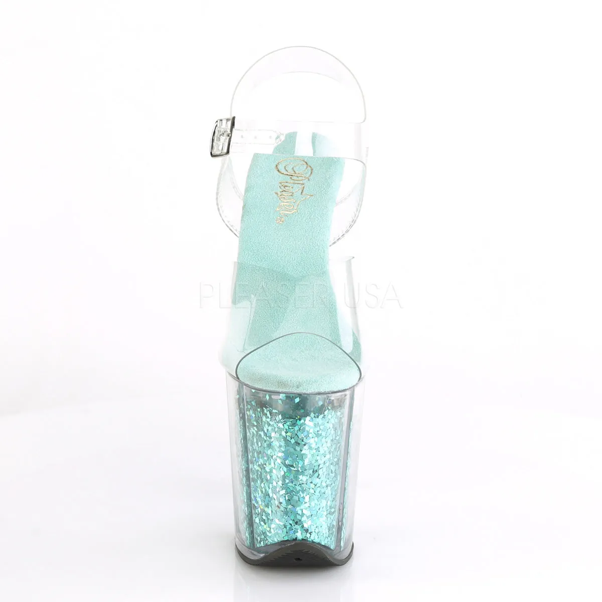 FLAMINGO-808GF  Clear/Turquoise Multi Glitter