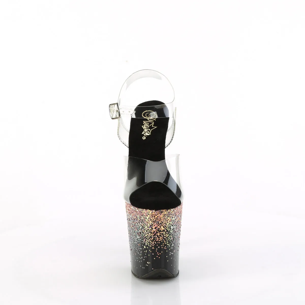 FLAMINGO-808SS  Clear/Black-Dusty Blush Multi Glitter
