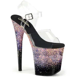 FLAMINGO-808SS  Clear/Black-Dusty Blush Multi Glitter