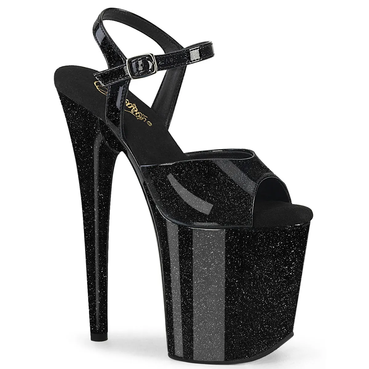 FLAMINGO-809GP  Black Glitter Patent/M