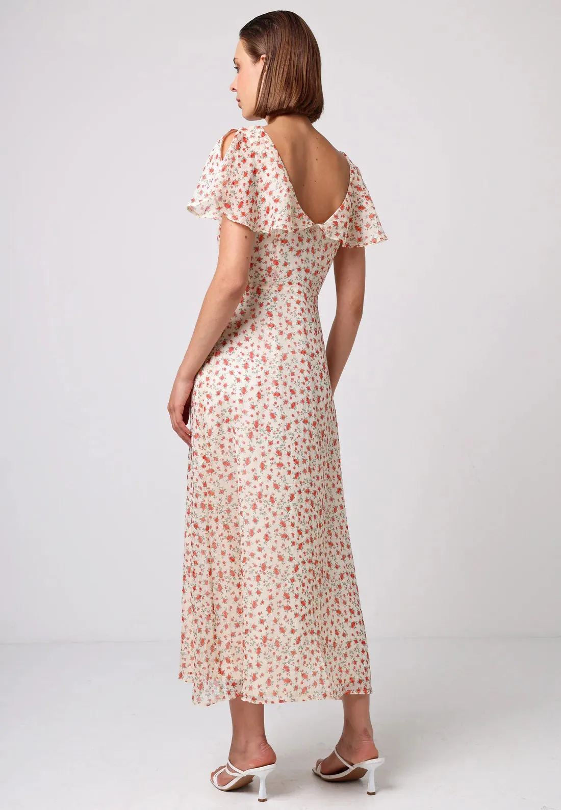 Flutter Sleeve Button Dress