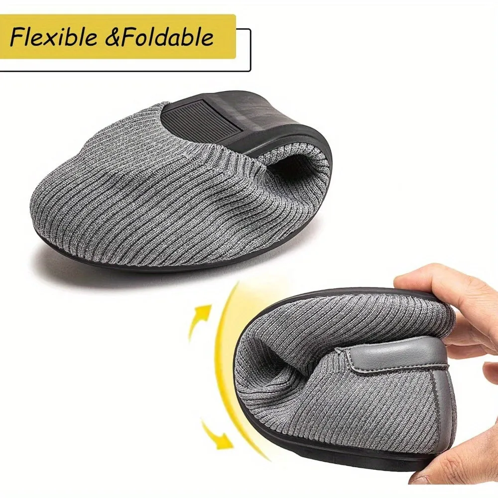 Frank Mully Women’s Soft Knit Ballet Flats Comfortable Slip-On Shoes